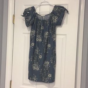 Blue floral mini dress